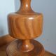 Turned wooden foot lamp from the 70s space age