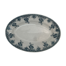 Old blue and white oval dish
