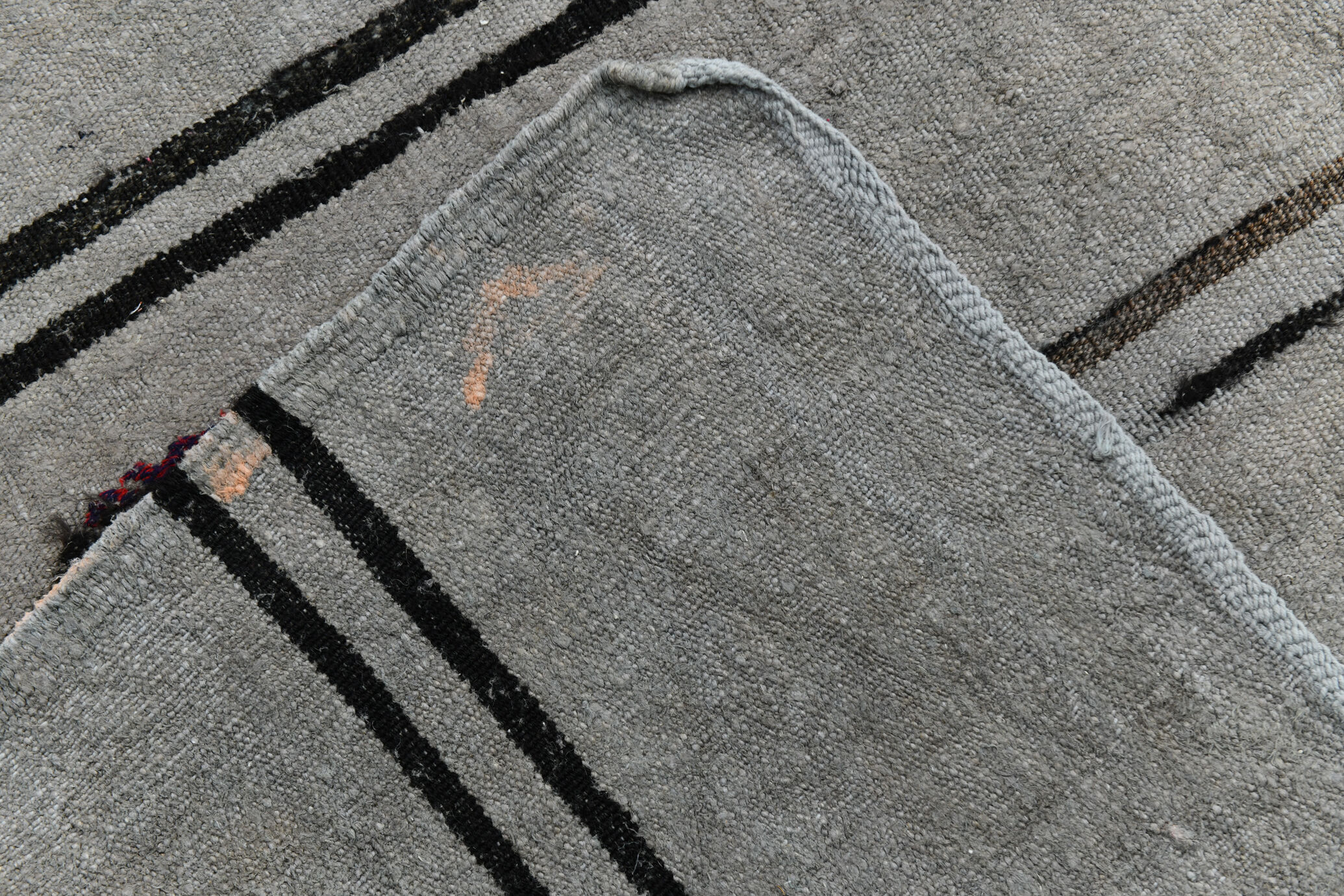 6x12 Gray & Black Modern Hemp Rug, 184x379Cm