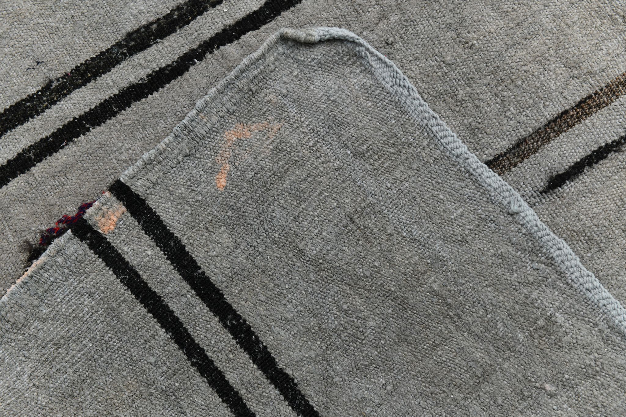 6x12 Gray & Black Modern Hemp Rug, 184x379Cm