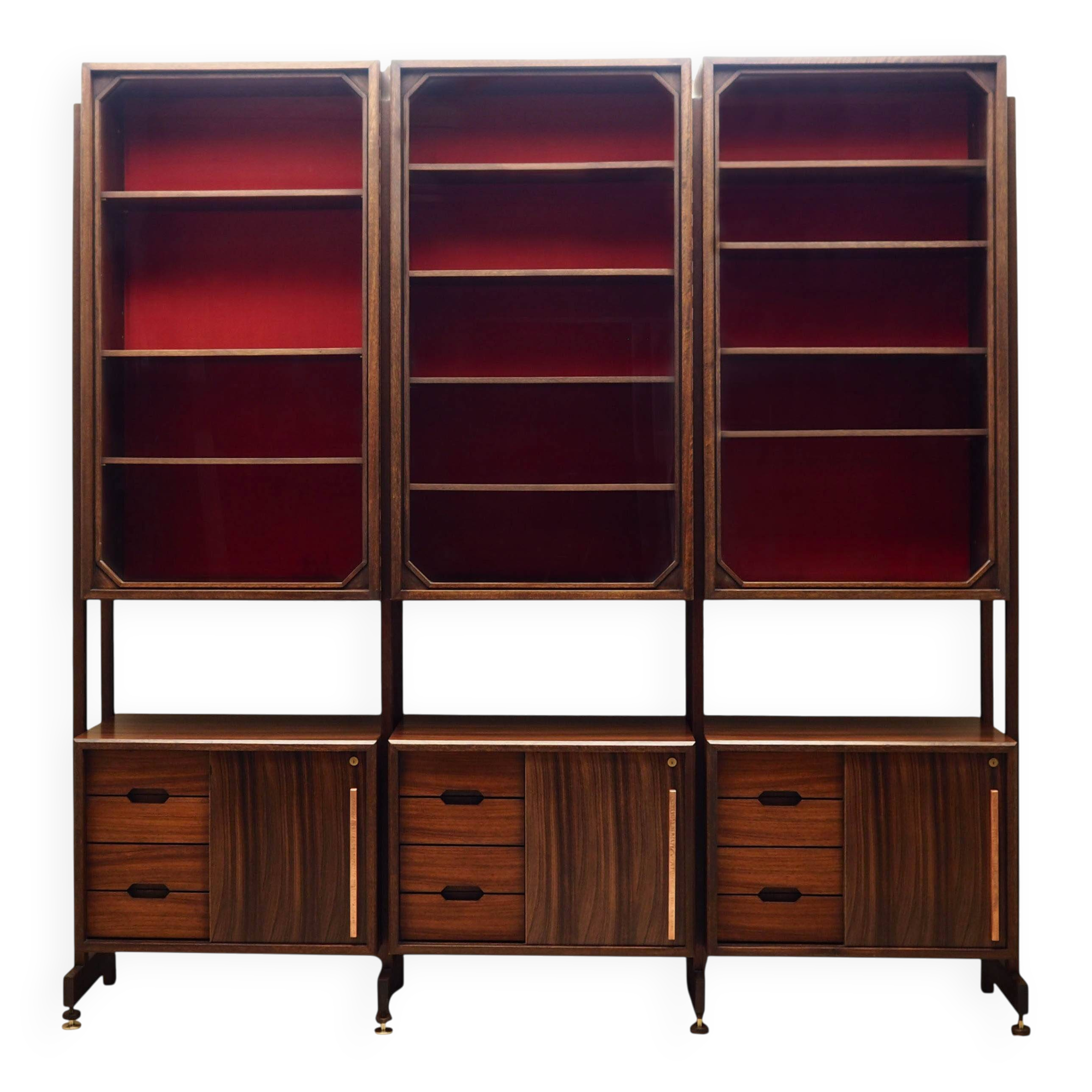 Rosewood modular shelving unit, Italian design, 1960s, production: Italy