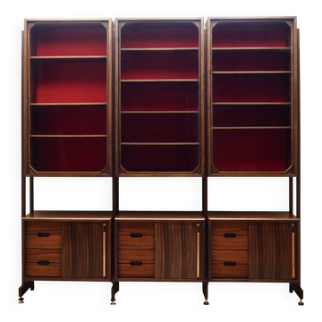 Rosewood modular shelving unit, Italian design, 1960s, production: Italy