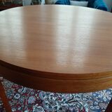 Scandinavian expandable vintage teak round table