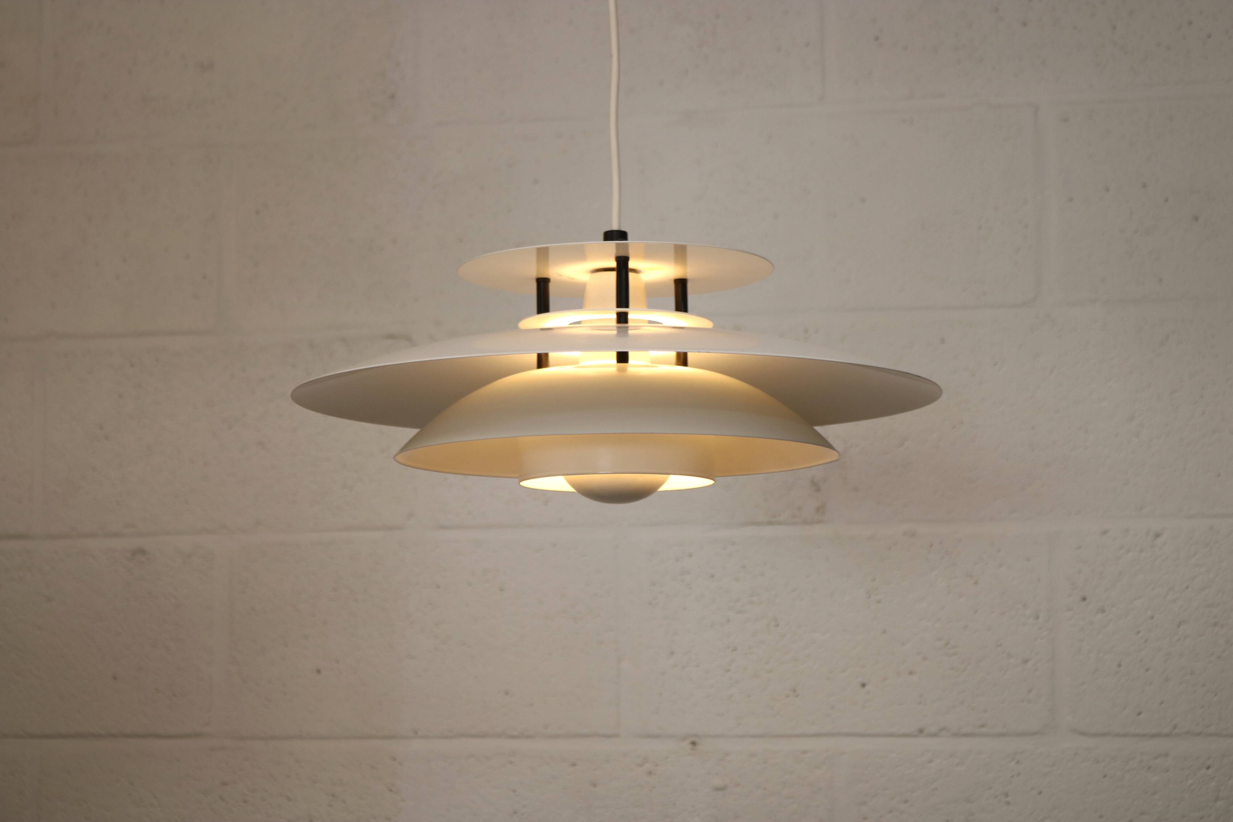 Vintage Laterna Danica Pendant Lamp: White & Black Danish Design