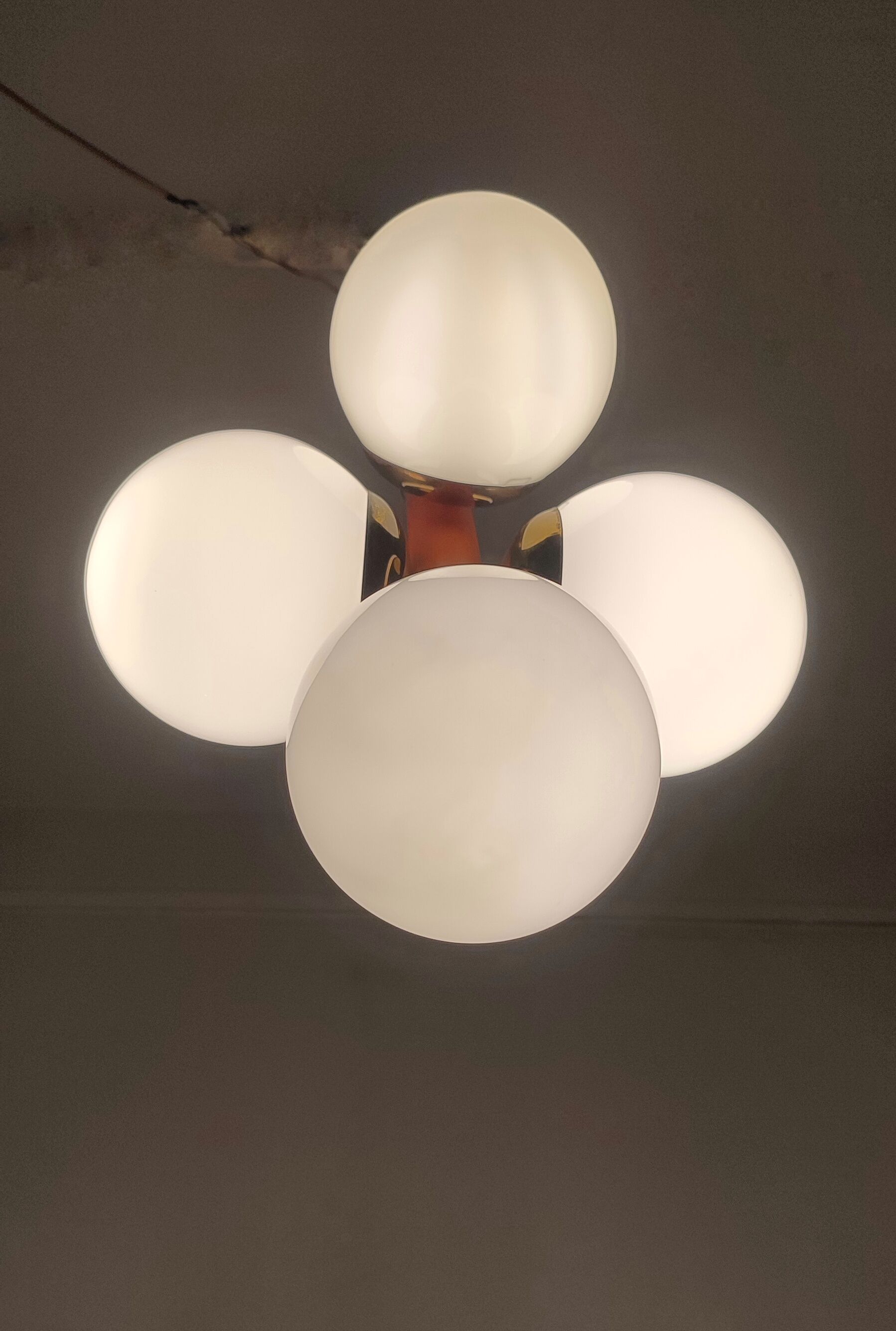 Glass ceiling lamp, Spain, 1970s