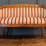 Blond mahogany sofa XXth décor gooseneck with butts
