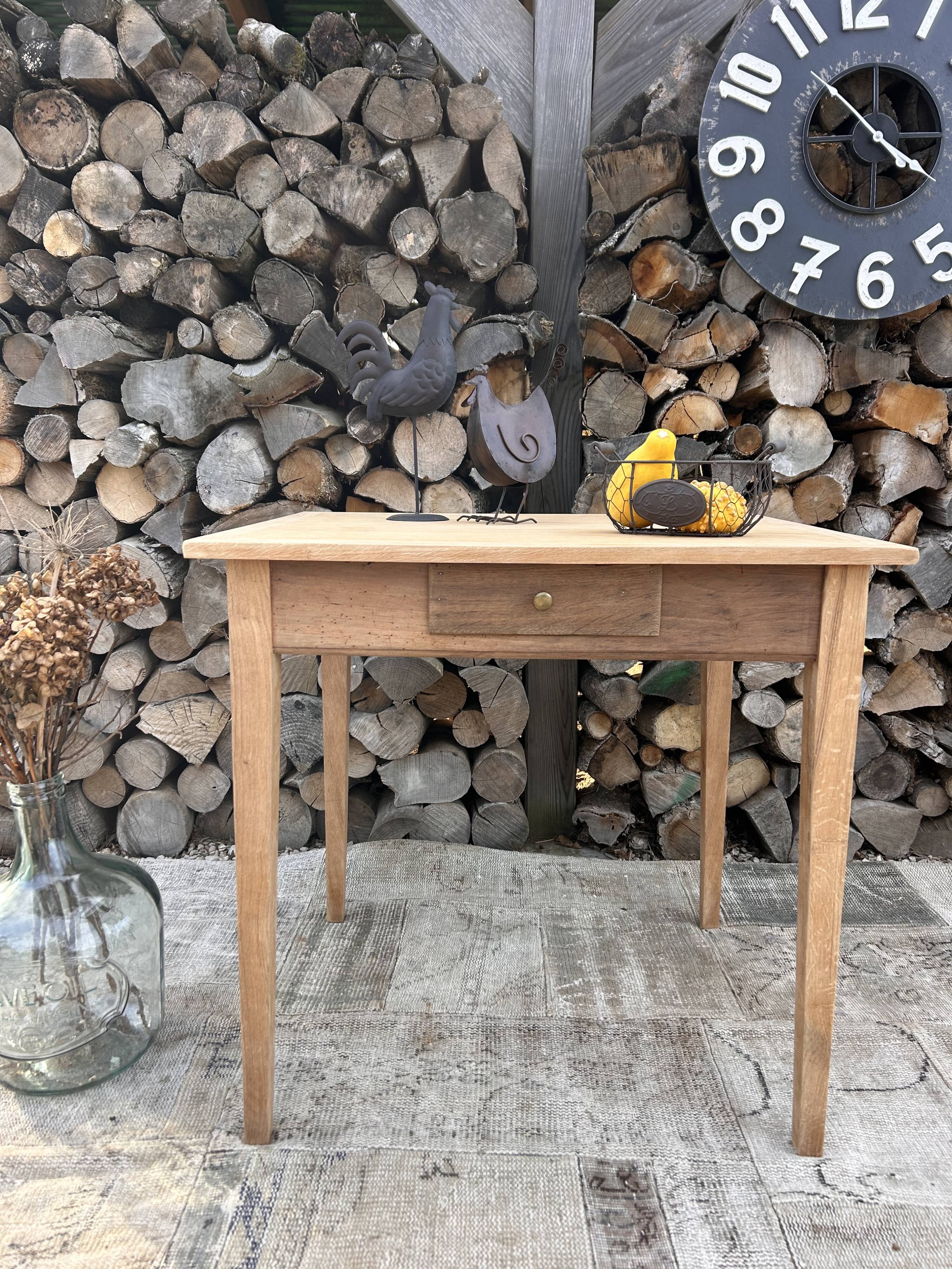 Renovated wooden farmhouse table
