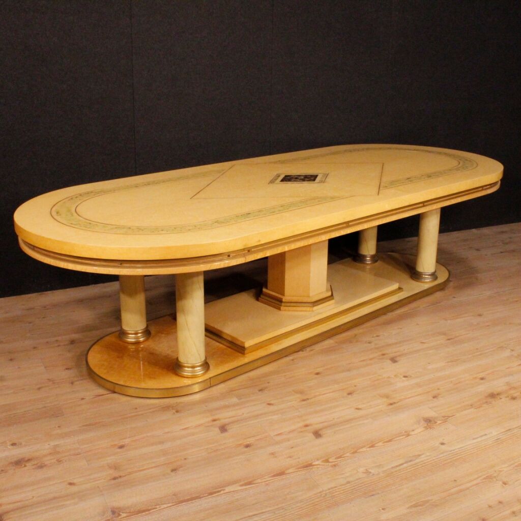 Italian conference table in exotic wood from 20th century