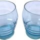 Art Deco 1930s 2 glasses Transparent turquoise blue glass