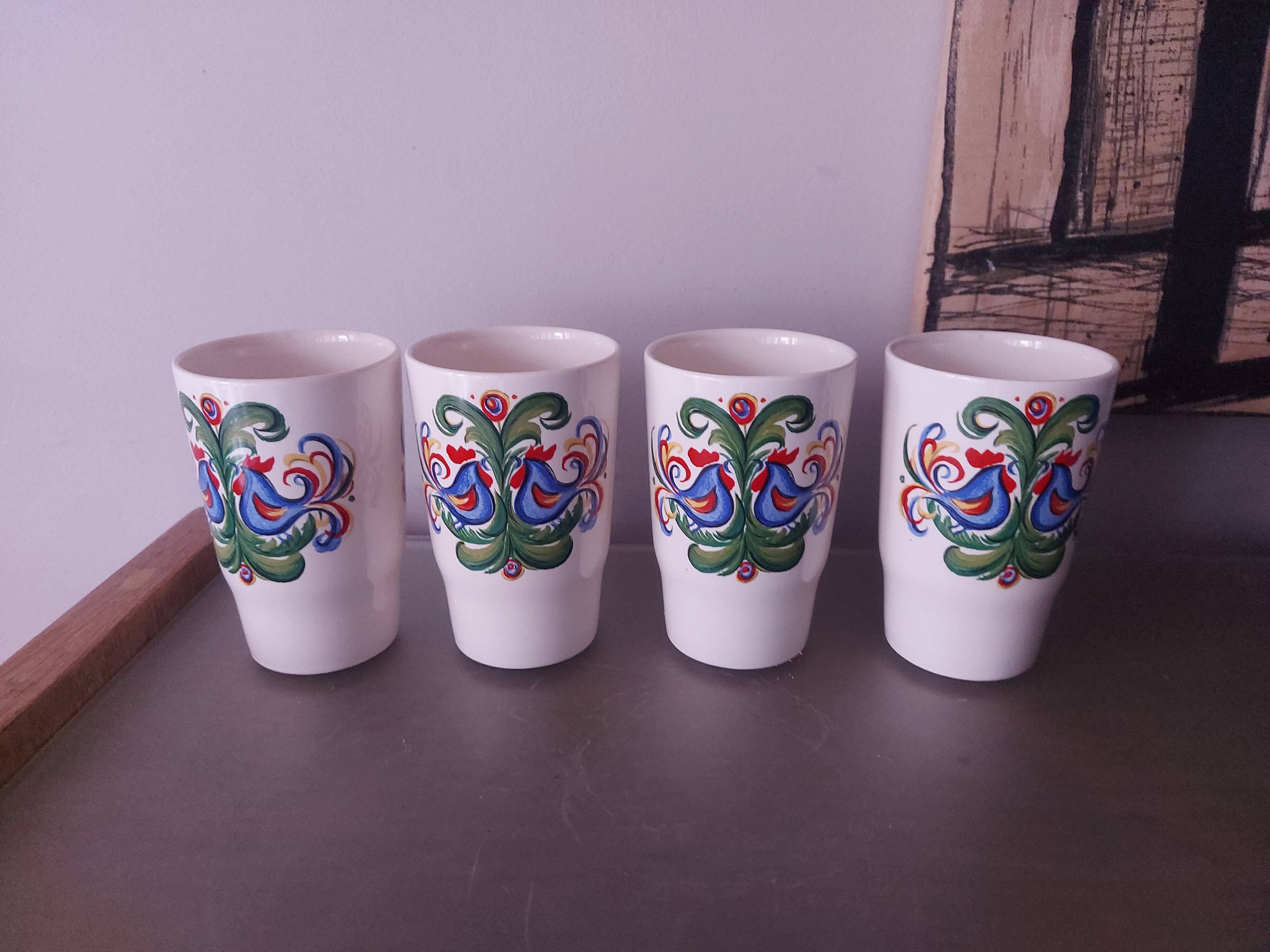 4 cups, Villeroy and Boch ceramic tumblers