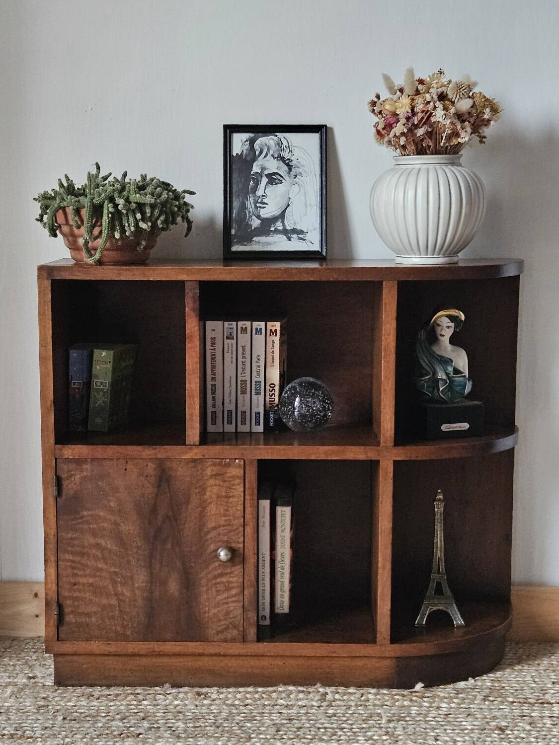 Low walnut Art Deco furniture