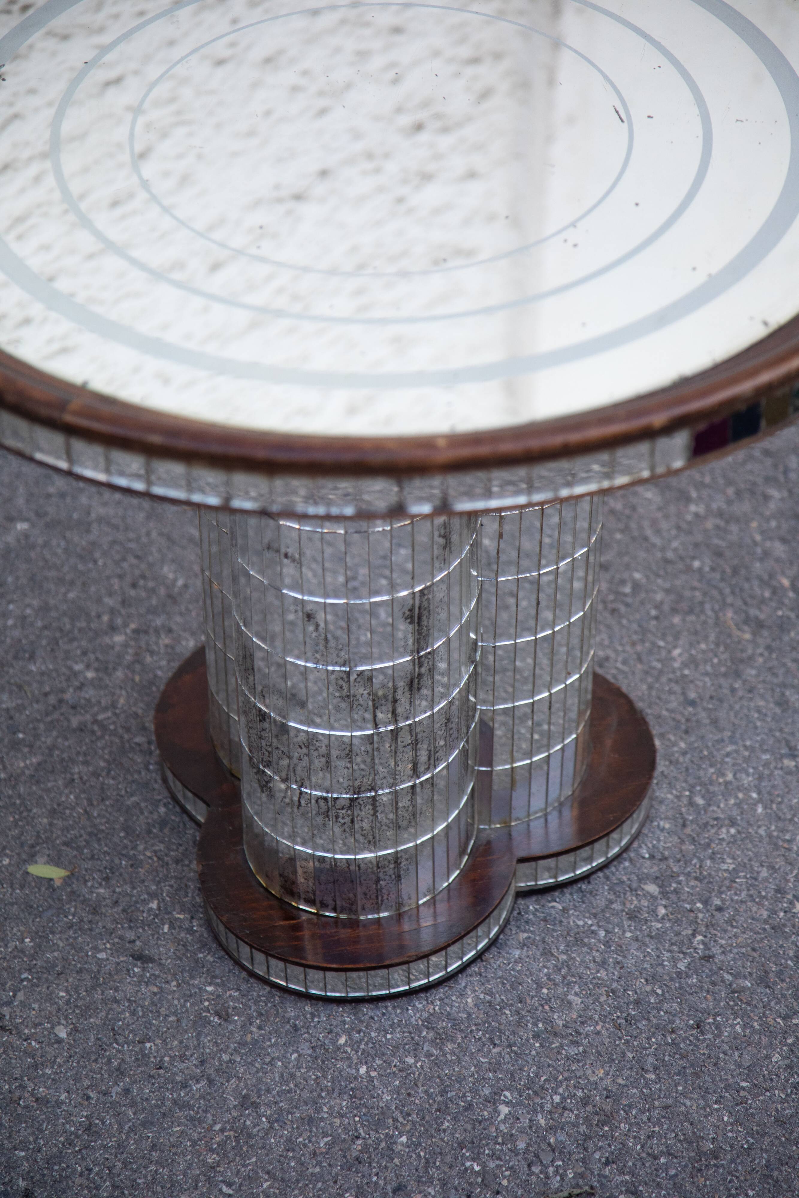 Mosaic mirrored glass coffee table Italy 70