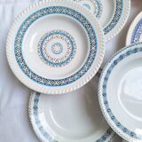 St Amand blue soup plates, Ironstone