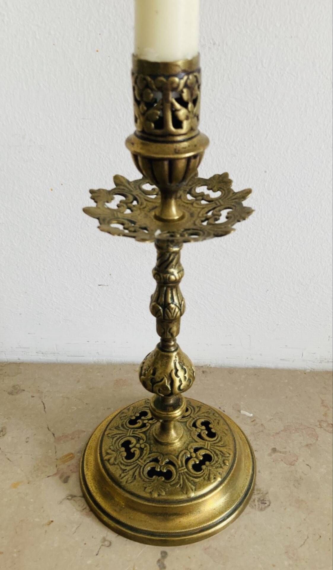 19th-century gilded bronze candlestick