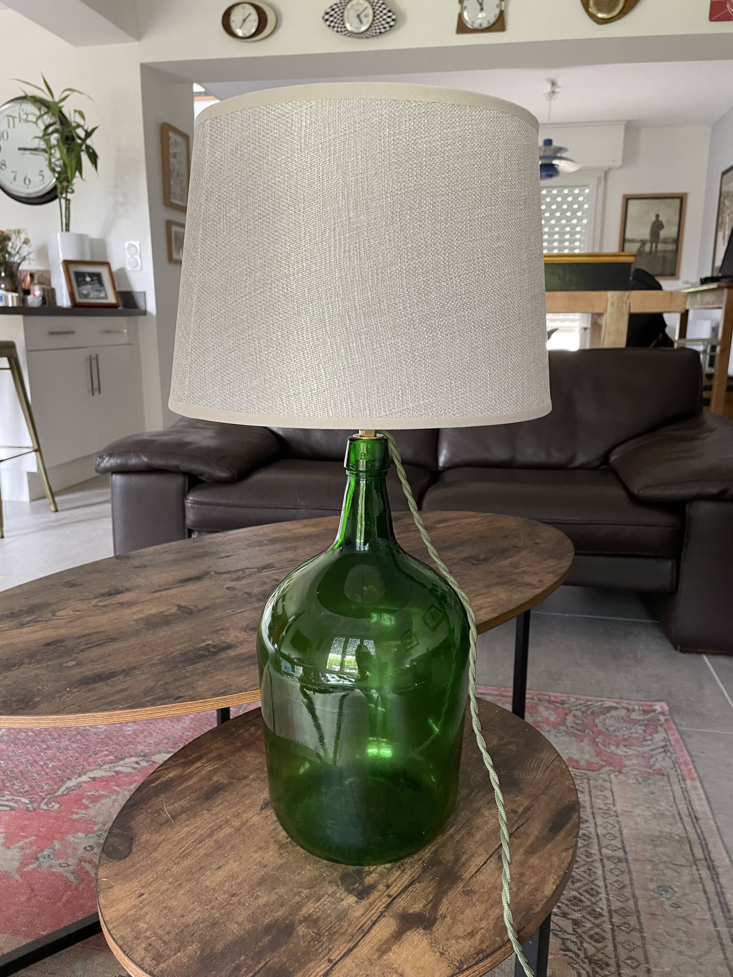 Lady Jeanne green table lamp electrified to nine