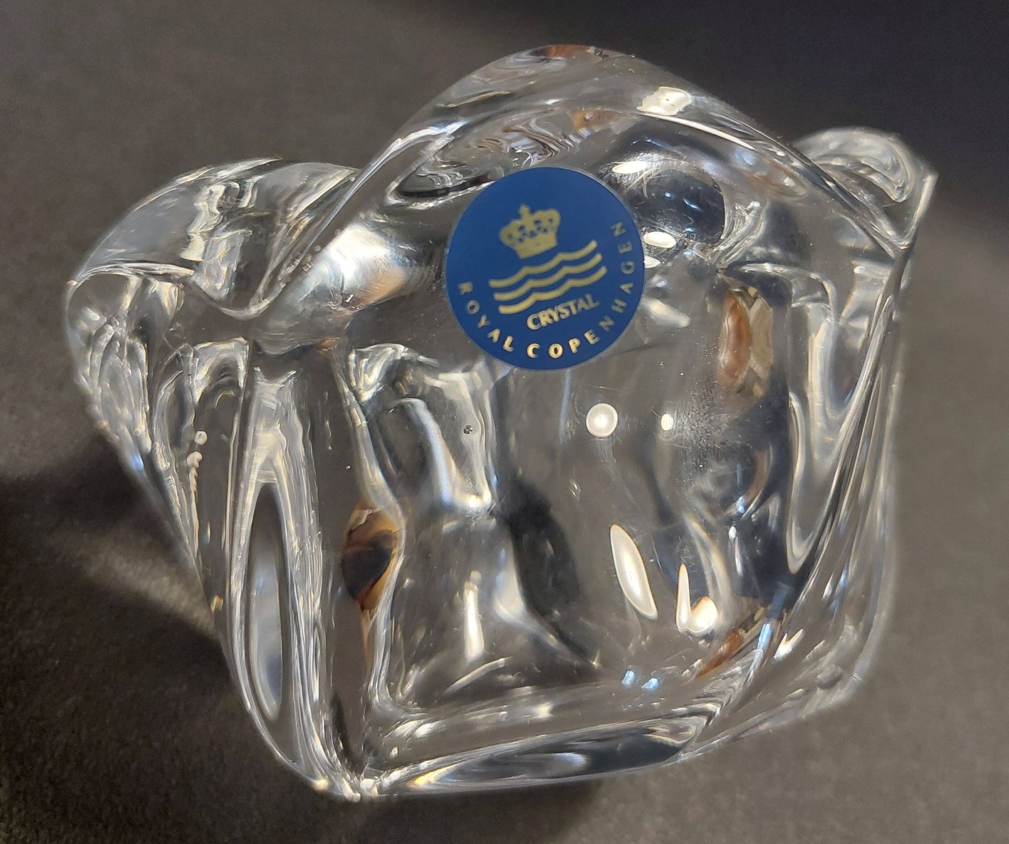 Bougeoir vintage en cristal Royal Copenhagen