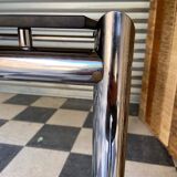 Chrome table and smoked glass