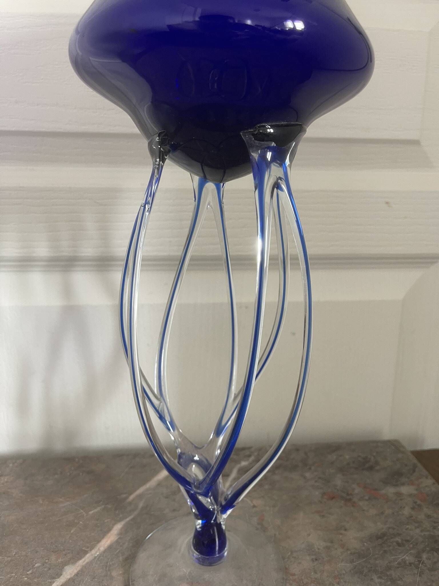 Ancient Medusa Cobalt Blue Cup Vase Jozefina Krosno Octopus Blown Glass
