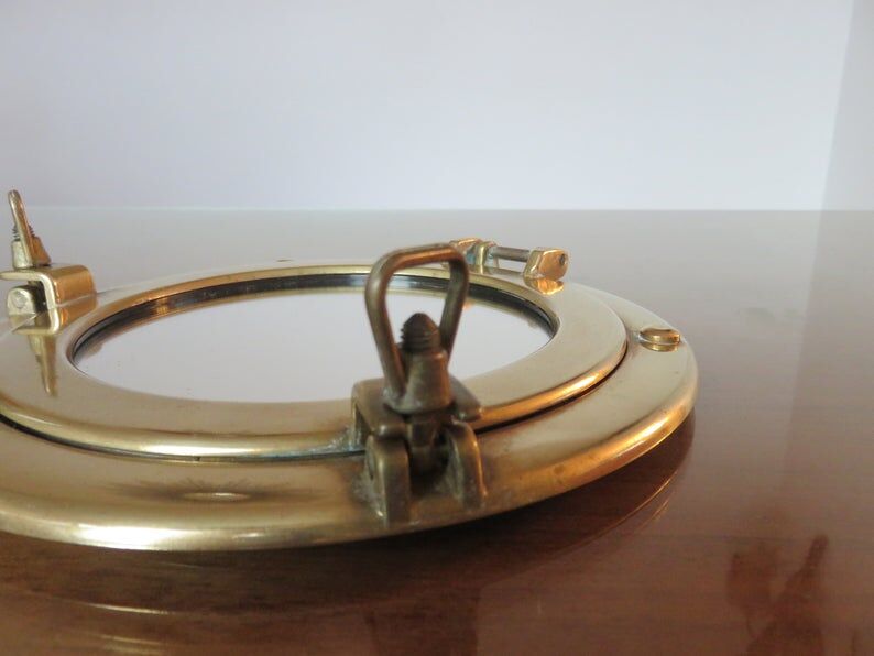 Mirror window in brass 70s - 29cm