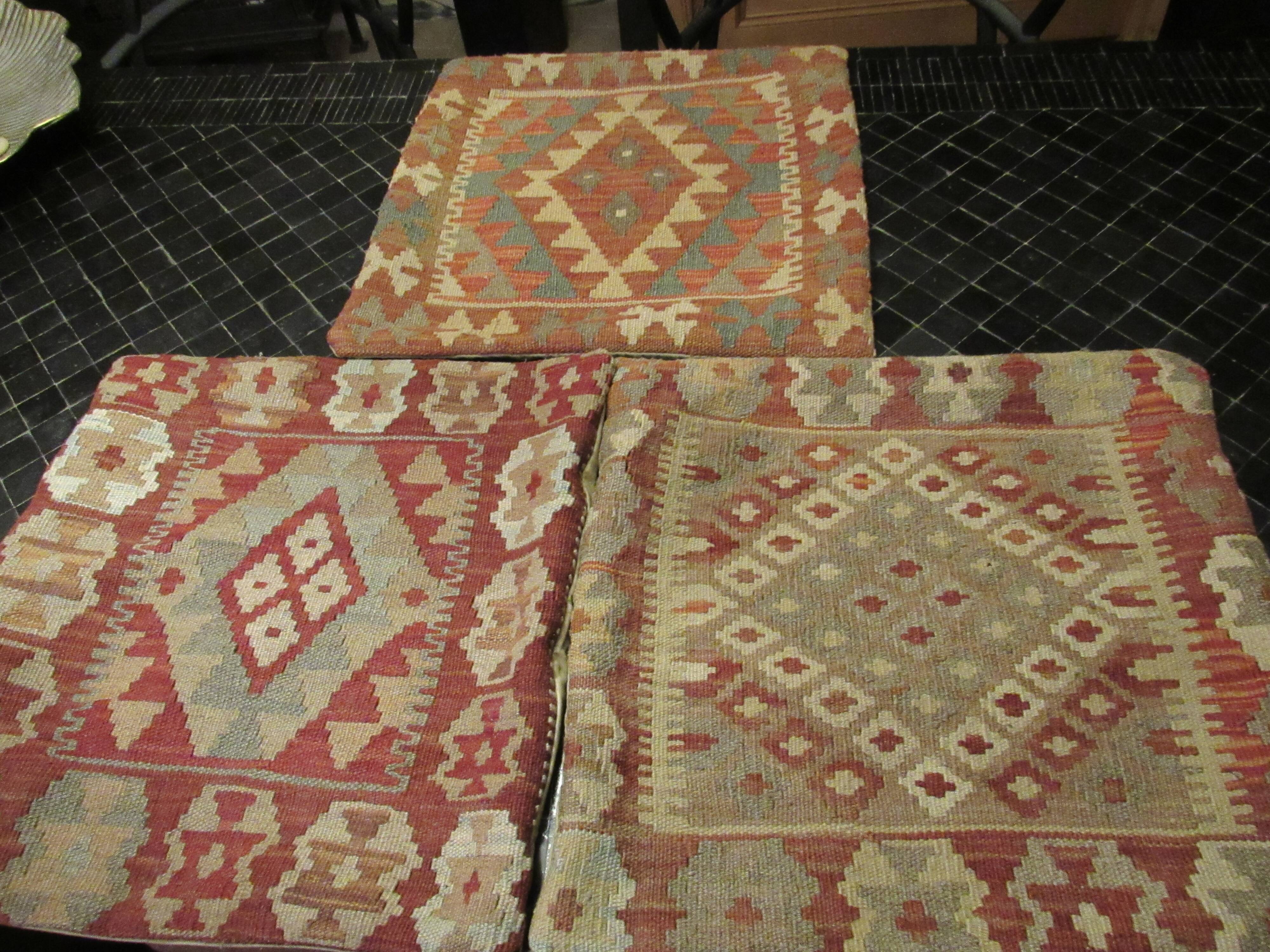 Set of three Kilim cushion covers