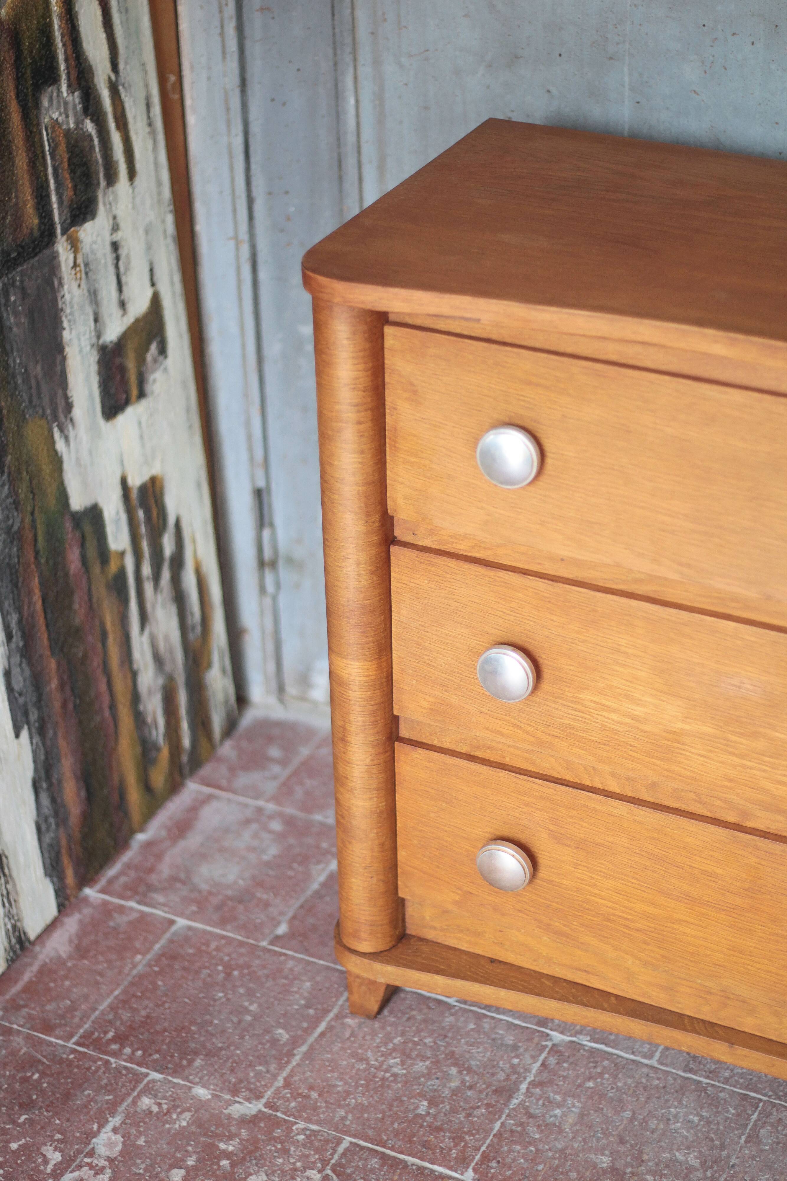 Wooden commode with 3 drawers, storage unit, antique, Art Deco