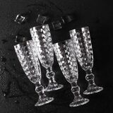 Ensemble de quatre verres à champagne ou à prosecco vintage / Italie / Années 2000