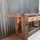 Vintage solid wood carpenter's workbench