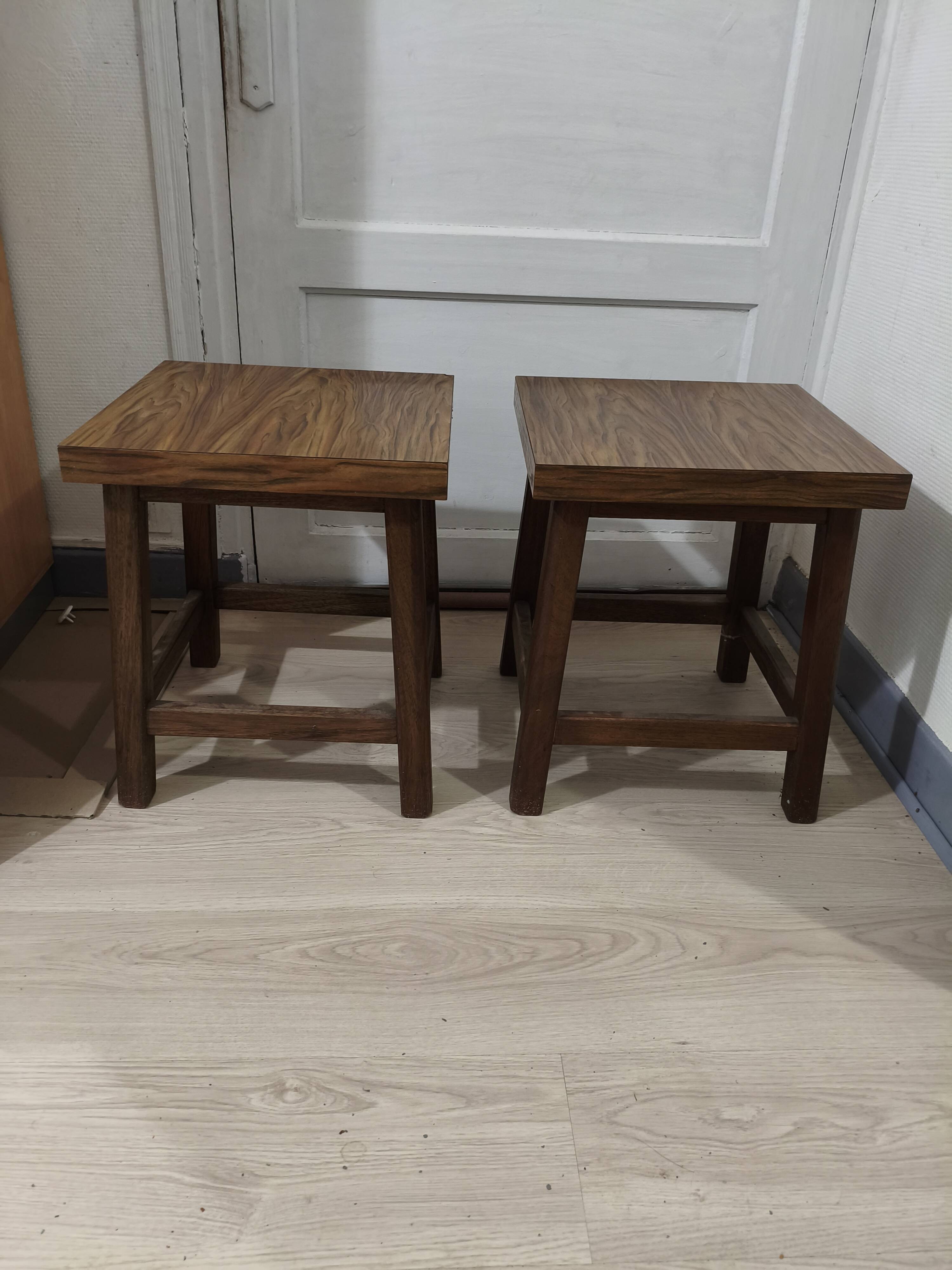 vintage wooden stools