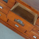 large vintage french oak haberdashery cabinet or shop counter, 1950s