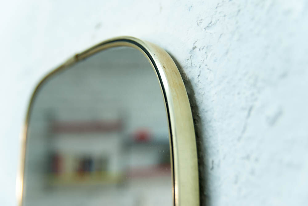 Large mirror gold brass 34x78cm