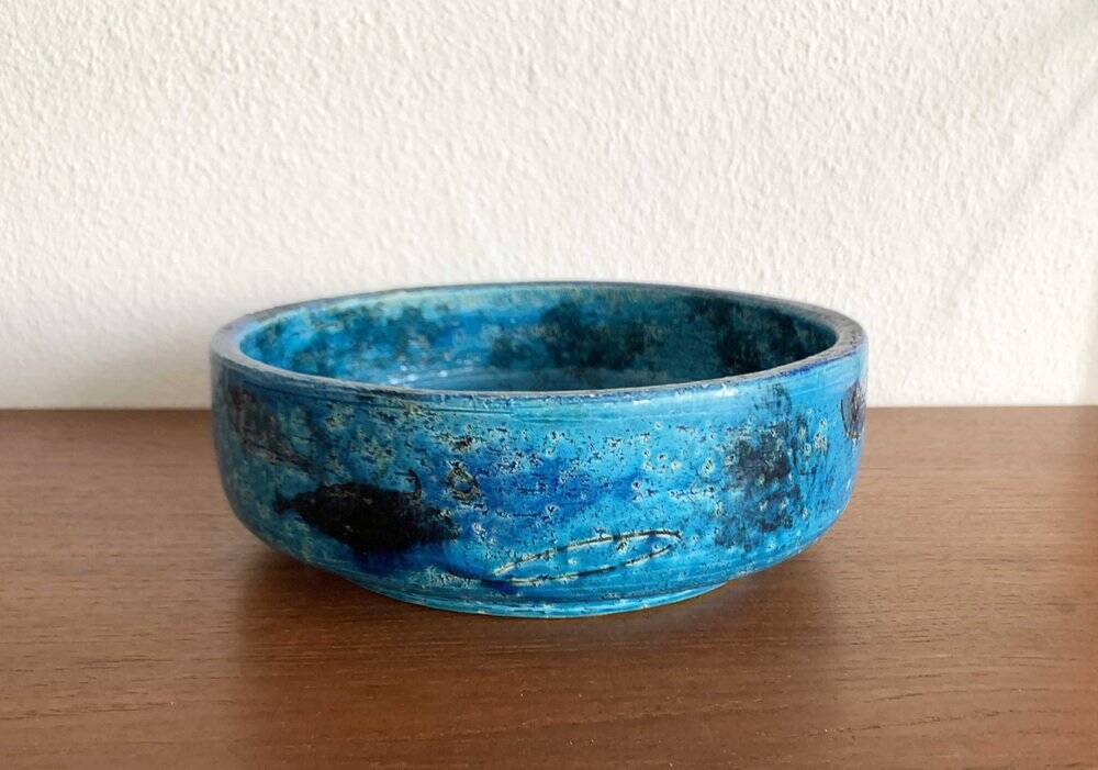 Fish pottery bowl by Aldo Londi for Bitossi, Italy, 1960s.