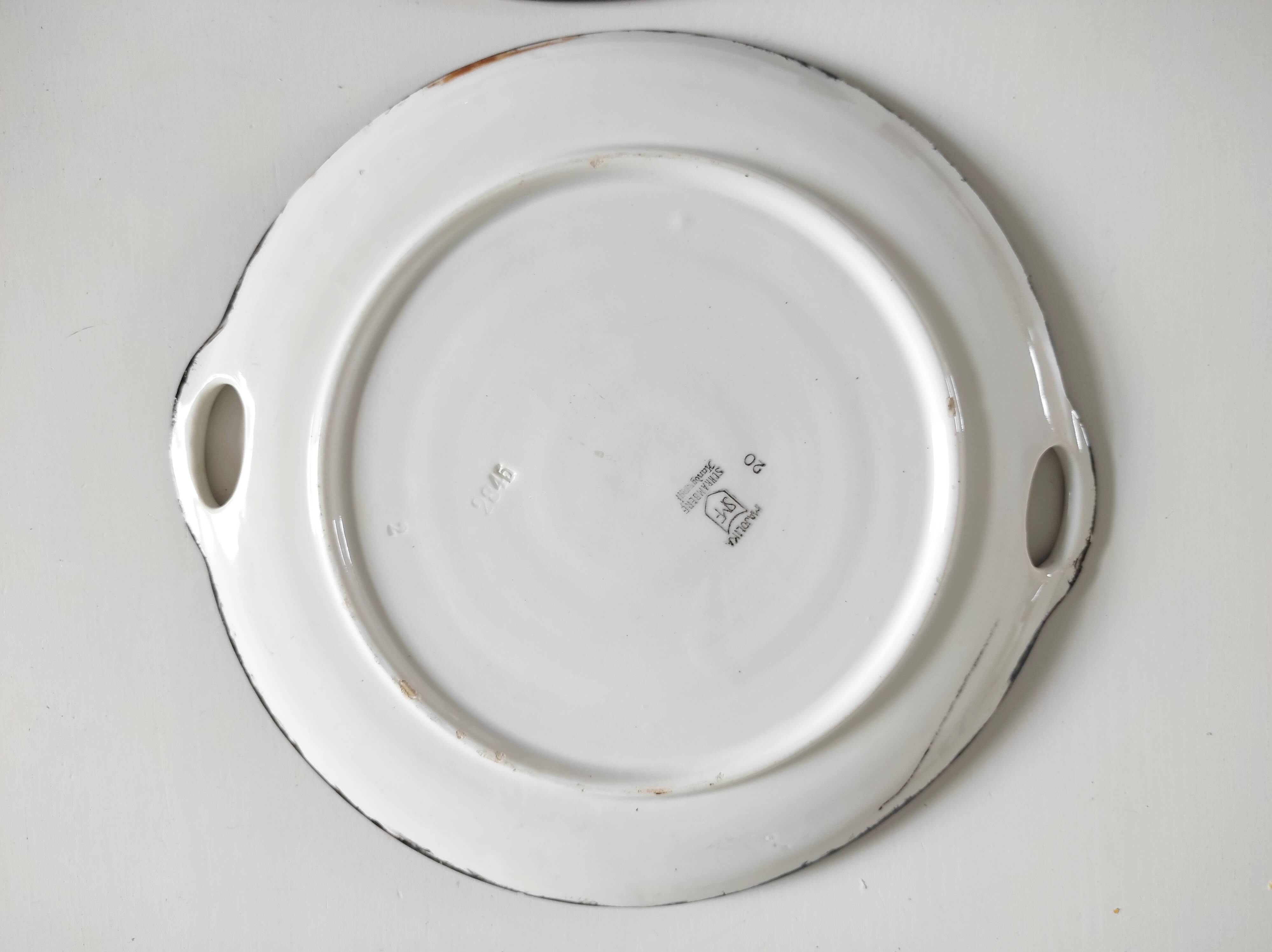 Two Schramberg Majolika painted flower dishes