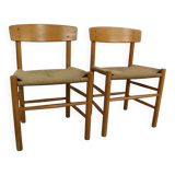 Børge Mogensen J39 Vintage Dining Oak Chair Set of 2