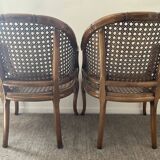 Pair of canned armchairs from the 50s and 60s