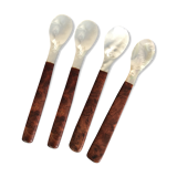 Set of 4 spoons in mother-of-pearl and rosewood
