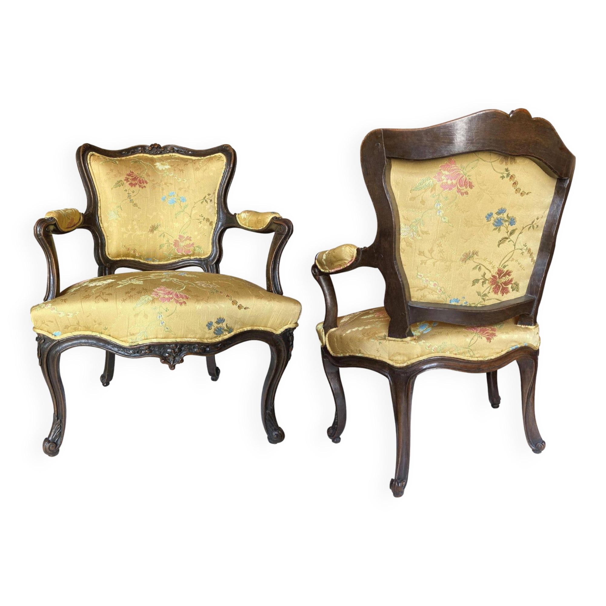 Pair of Louis XV period armchairs