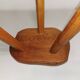 Brutalist wooden stool, tripod base, door plants 50s 60s