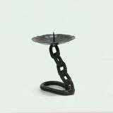Brutalist Wrought Iron Candle Holder 1970s