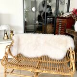 Vintage rattan bench sofa