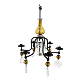 Glass chandelier, Erik Höglund, For Boda Glasbruk & Smide, Sweden, 1970