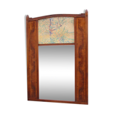 Great mirror art deco, trumeau walnut 161x110cm