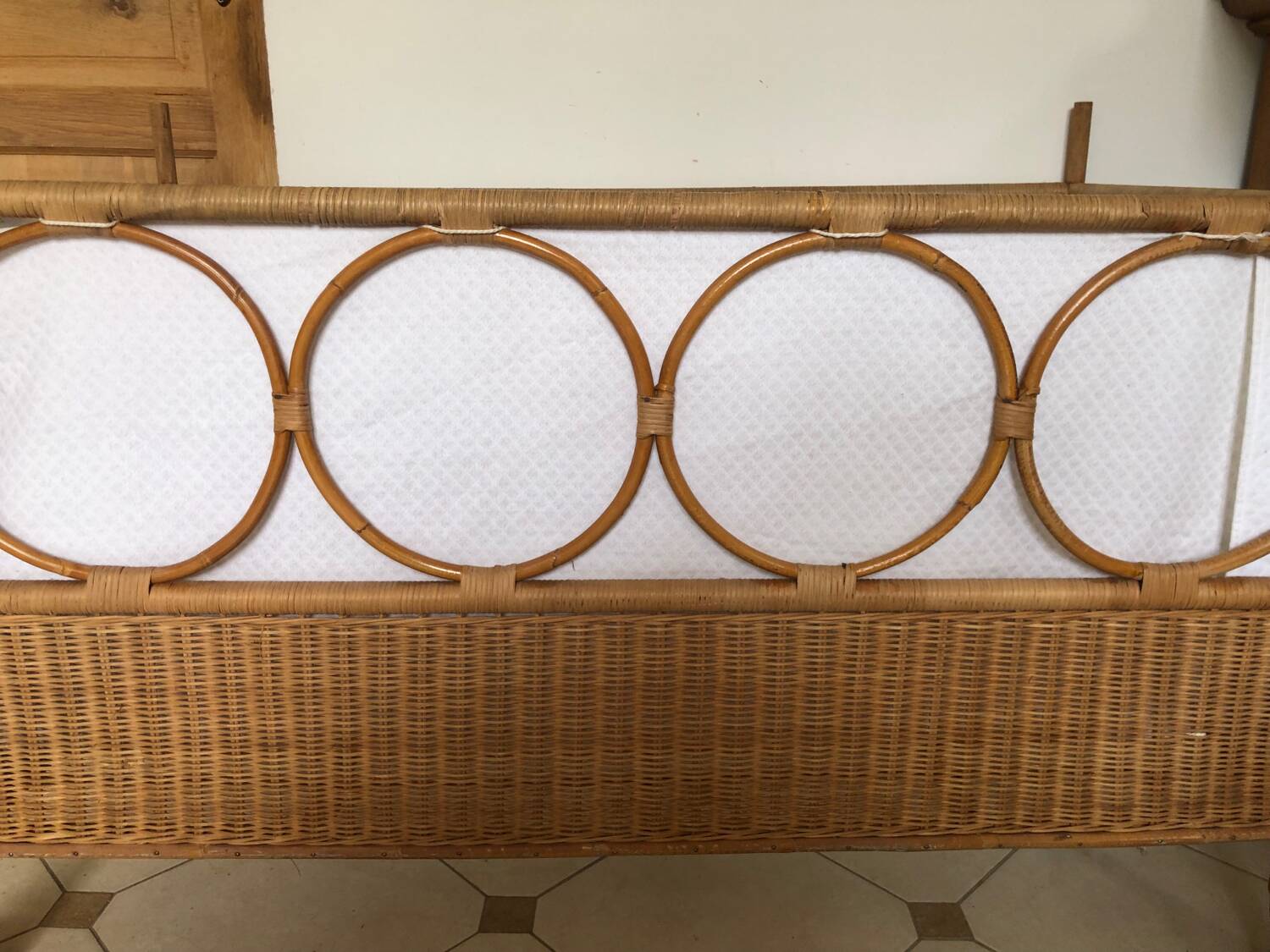 Vintage rattan baby bed