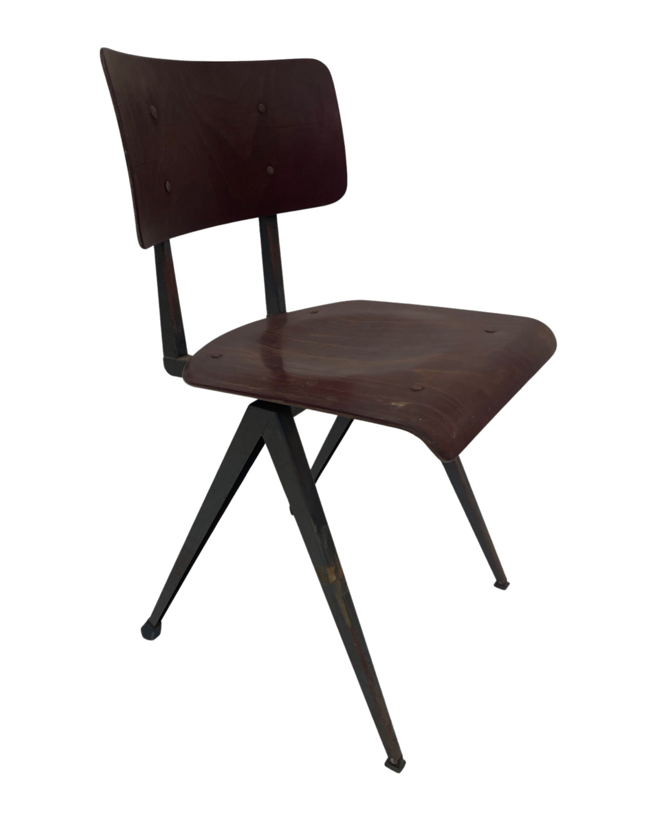 Chaise industrielle Galvanitas S16 Pagholz Pays-Bas 60's