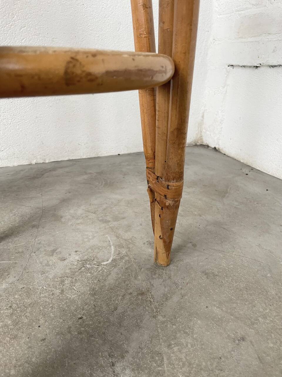 Pair of high rattan stools