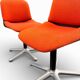 4 vintage chairs, model 231/5 in orange fabric by Wilkhahn.