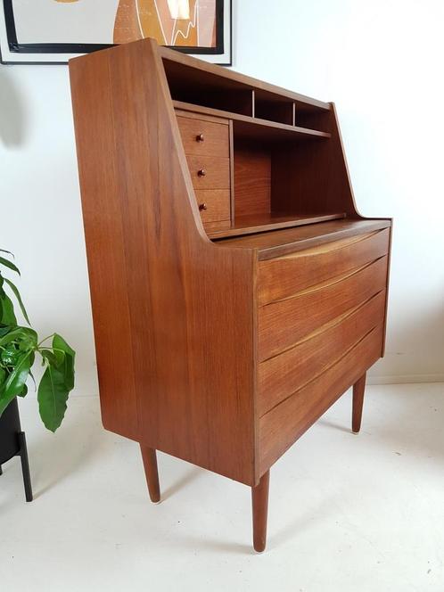 Commode secrétaire danoise en teck Chatol