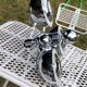 Italian design chandelier in chrome metal 3 lights Rolly 1973