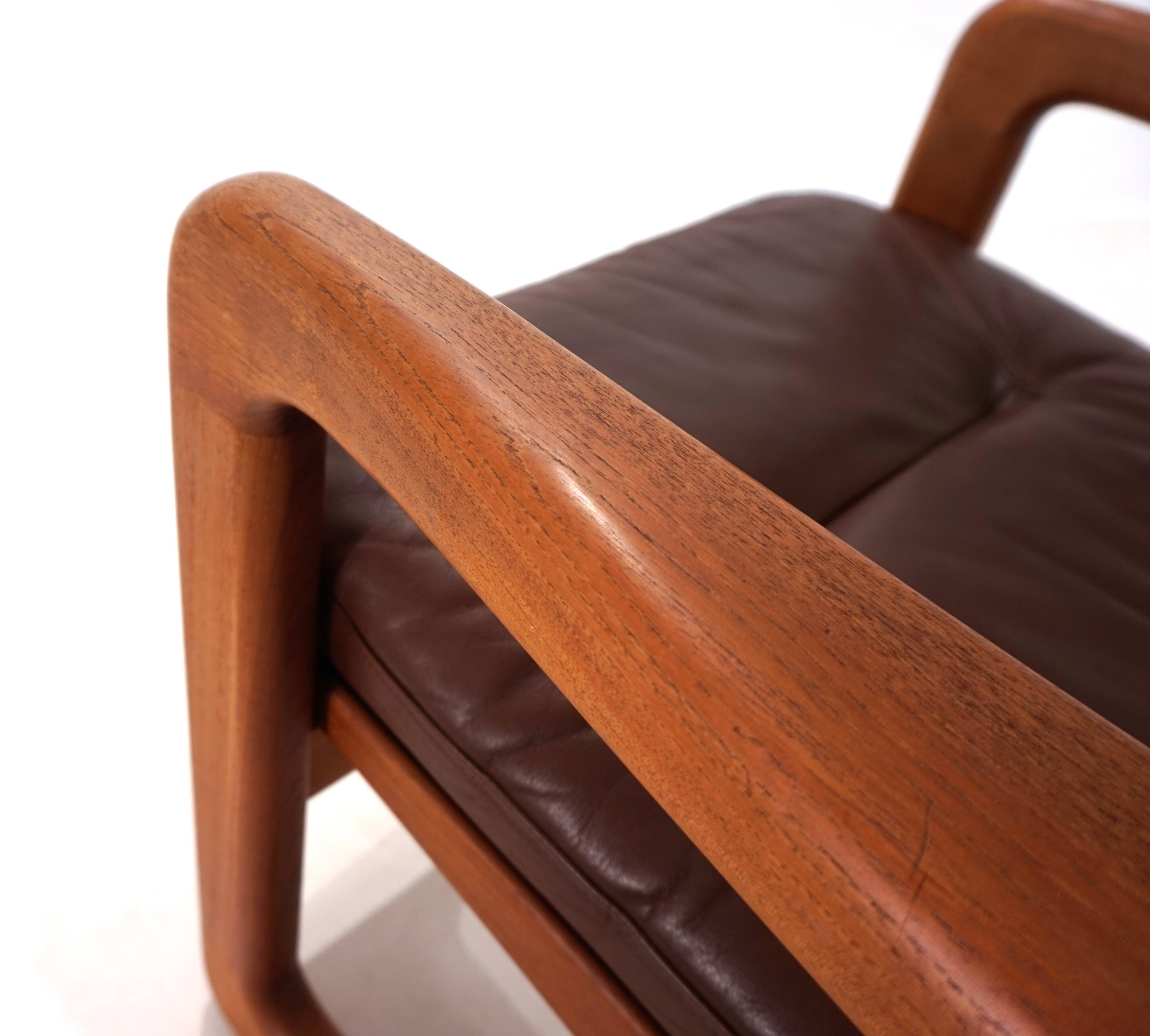 EMC teak leather armchair, 1960