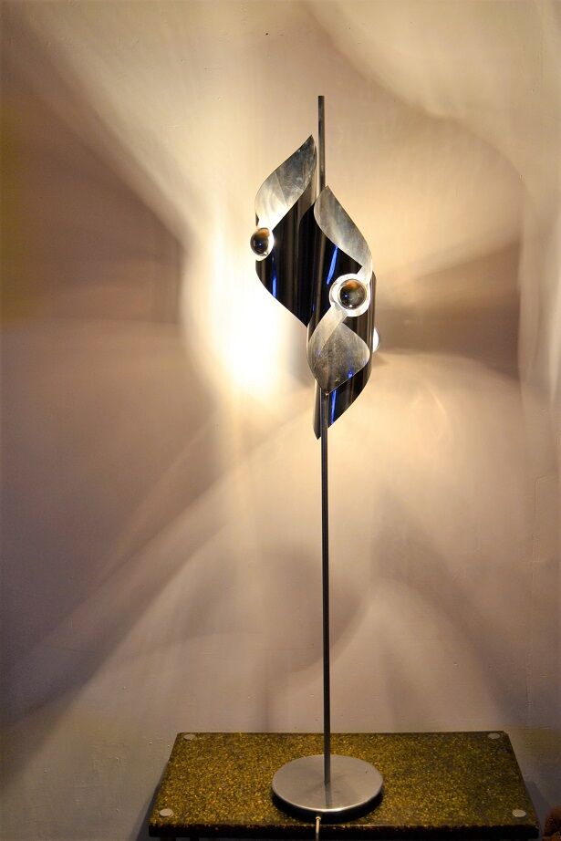 Vintage chrome lamp of the 1970s