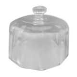 Old cheese bell with flat ribs in molded pressed glass